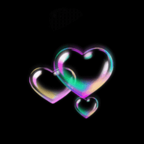Gif animé coeur bulles